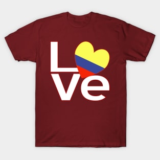 White Red Colombia LOVE T-Shirt